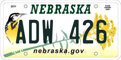 NE license plate ADW426