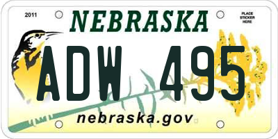 NE license plate ADW495
