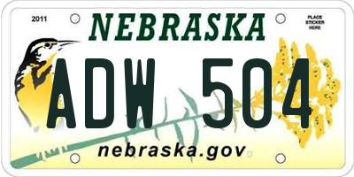 NE license plate ADW504