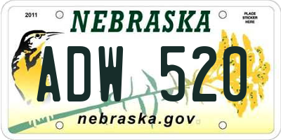 NE license plate ADW520
