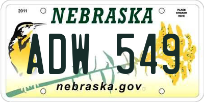NE license plate ADW549
