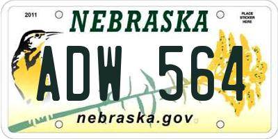 NE license plate ADW564