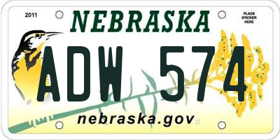 NE license plate ADW574