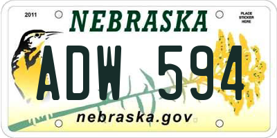 NE license plate ADW594