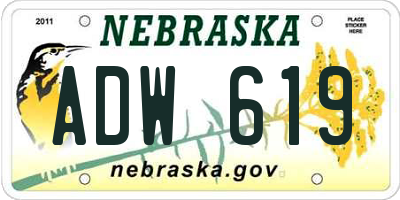 NE license plate ADW619