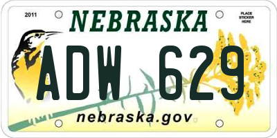 NE license plate ADW629