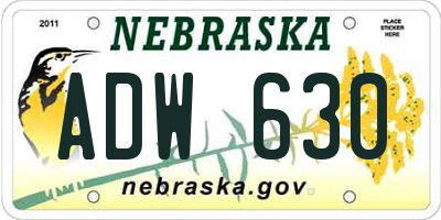 NE license plate ADW630