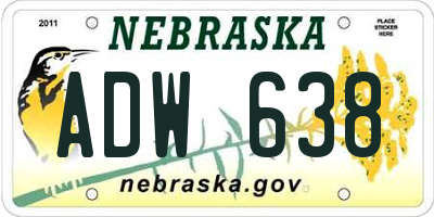 NE license plate ADW638