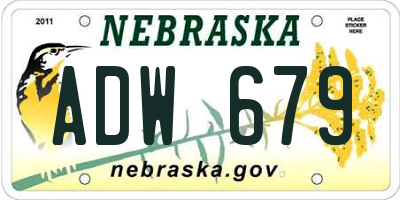NE license plate ADW679