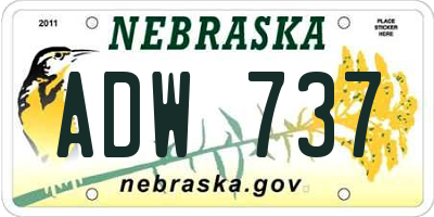 NE license plate ADW737