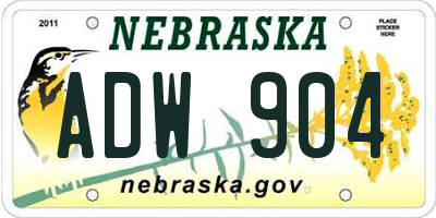 NE license plate ADW904