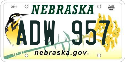 NE license plate ADW957