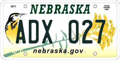 NE license plate ADX027