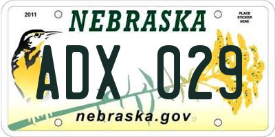 NE license plate ADX029