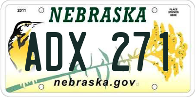 NE license plate ADX271