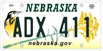 NE license plate ADX411