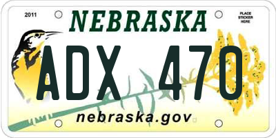 NE license plate ADX470