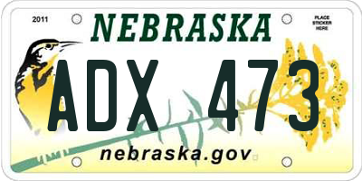 NE license plate ADX473