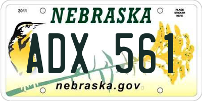 NE license plate ADX561