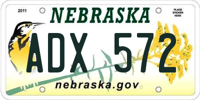 NE license plate ADX572