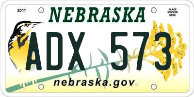 NE license plate ADX573