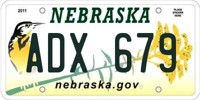 NE license plate ADX679