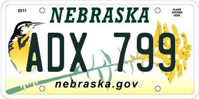 NE license plate ADX799