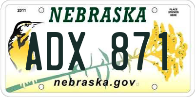 NE license plate ADX871