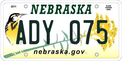 NE license plate ADY075