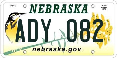 NE license plate ADY082