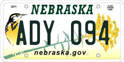 NE license plate ADY094