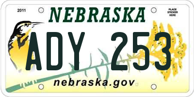 NE license plate ADY253
