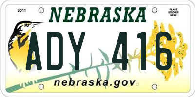 NE license plate ADY416
