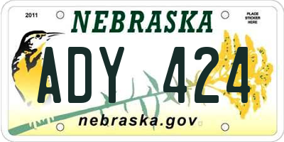 NE license plate ADY424