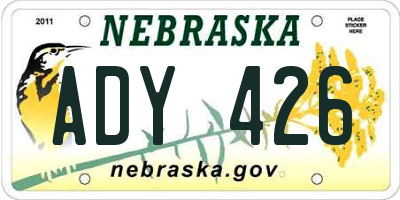 NE license plate ADY426