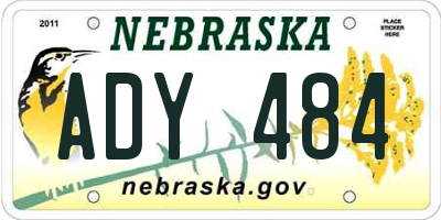 NE license plate ADY484