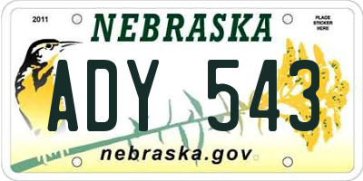 NE license plate ADY543