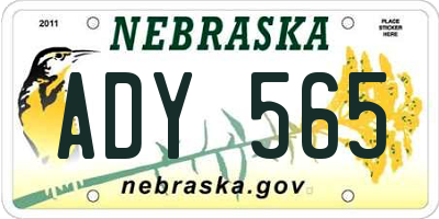 NE license plate ADY565