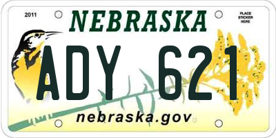 NE license plate ADY621