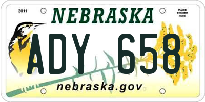 NE license plate ADY658