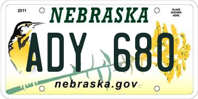 NE license plate ADY680