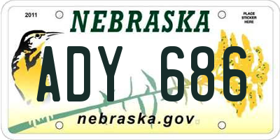 NE license plate ADY686