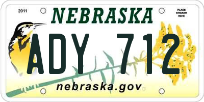 NE license plate ADY712