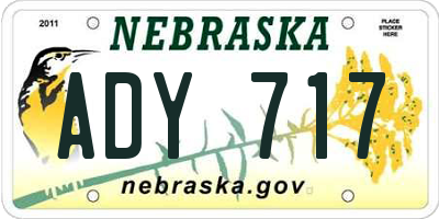 NE license plate ADY717