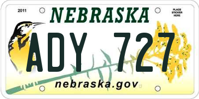 NE license plate ADY727