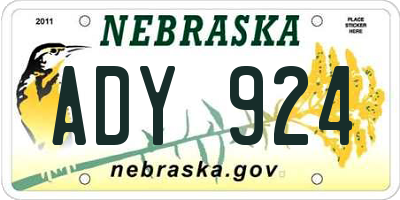 NE license plate ADY924