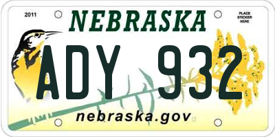 NE license plate ADY932