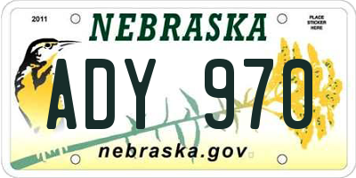 NE license plate ADY970