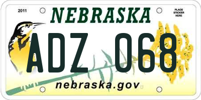 NE license plate ADZ068