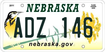 NE license plate ADZ146